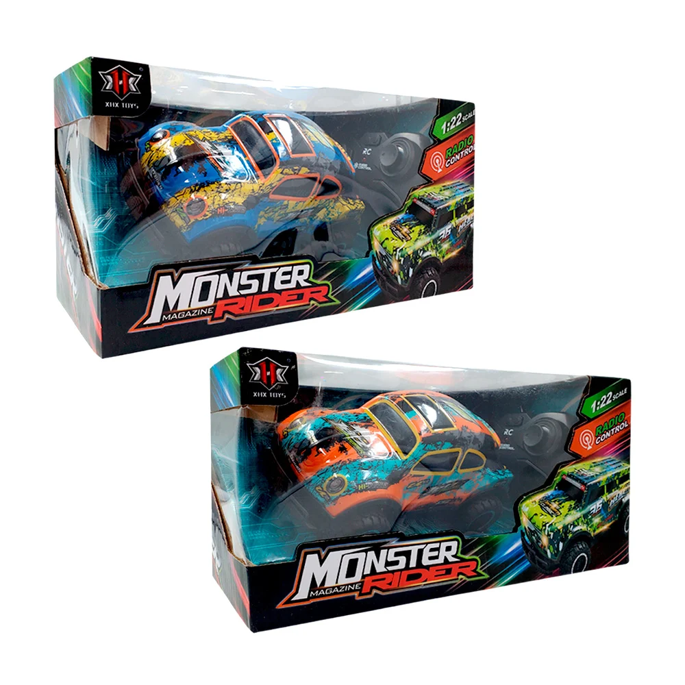 Carro bocho a control remoto con luces led escala 1:22 y diseño de grafiti / monster magazine rider / 000-010 / 000-09