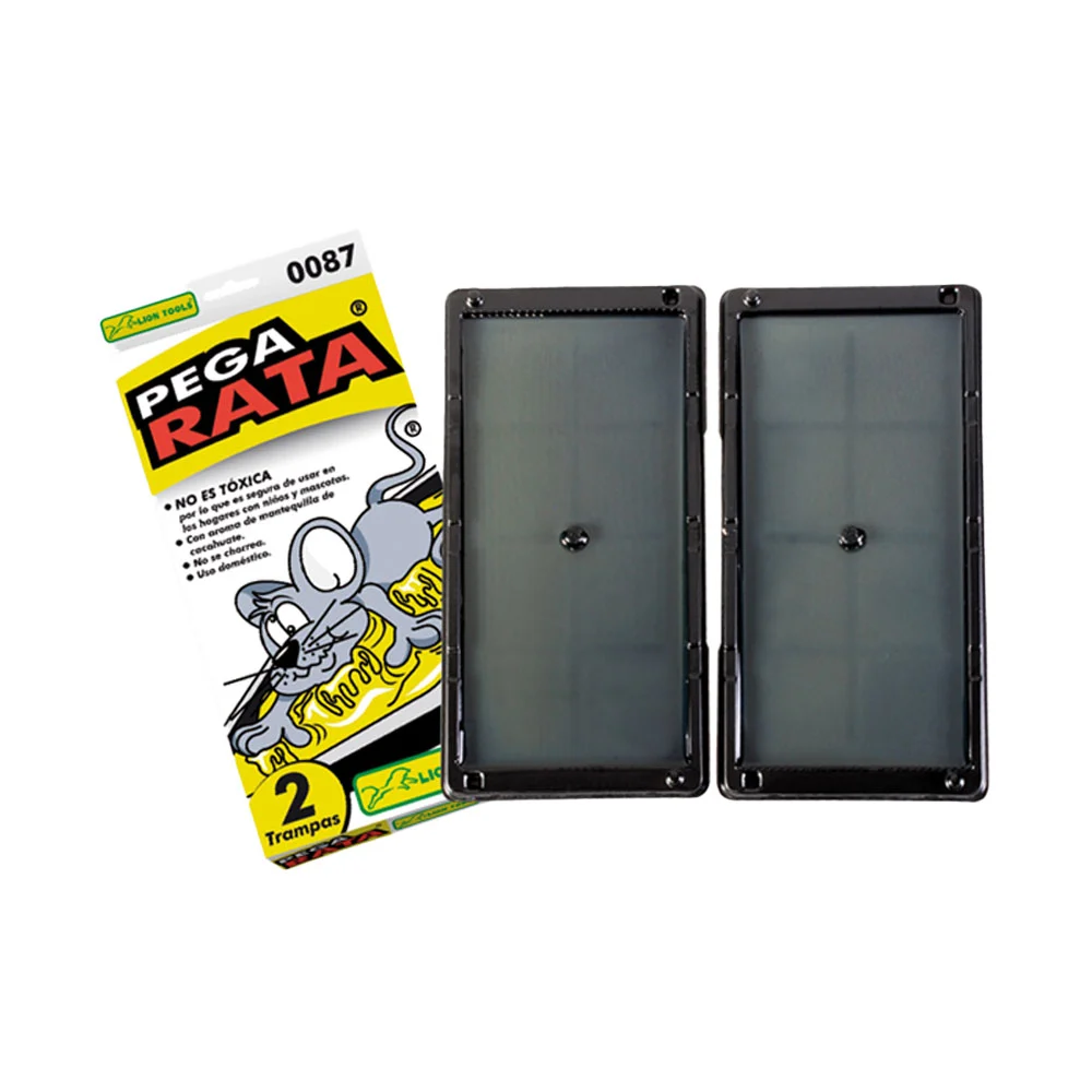 Caja con par de trampas para ratas ratones con aroma mantequilla de cacahuate / pega rata / 0087