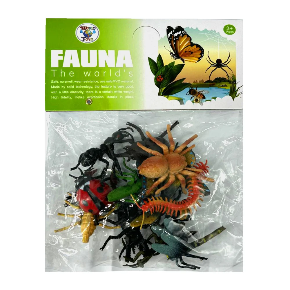 Paquete con 12 diversos insectos pequeños de juguete / fauna the worlds