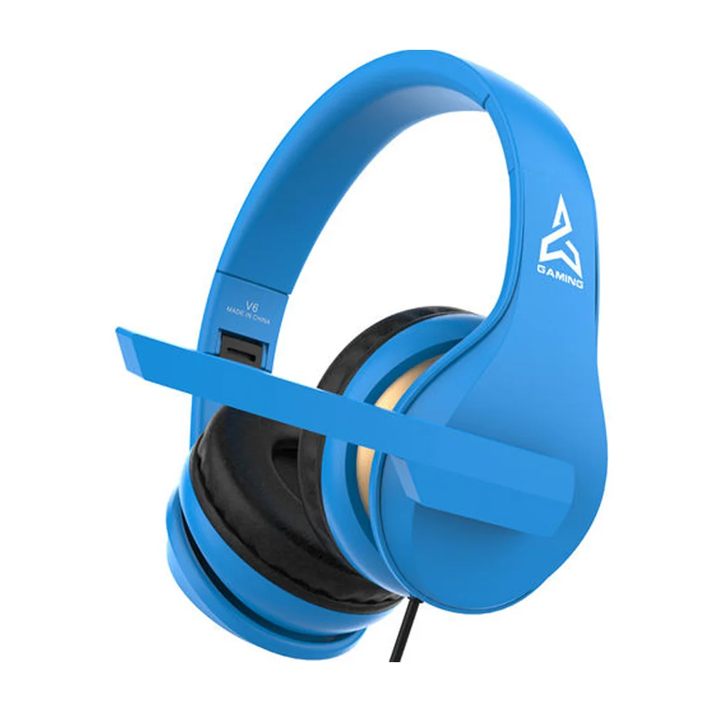 Audífonos de diadema gamer con micrófono plegable y cable de alimentación auxiliar / gaming / v6 / 01243
