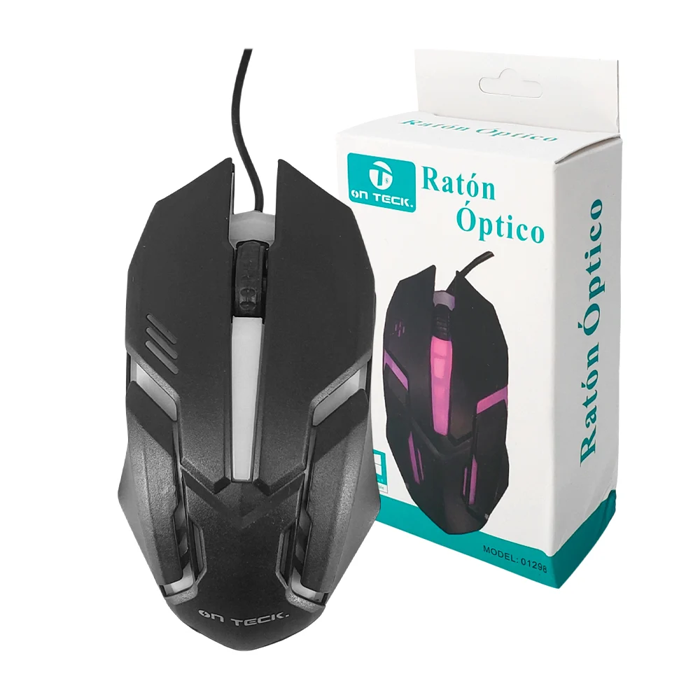 Mouse gamer óptico alámbrico con entrada usb y luz led rgb / on teck / 01298