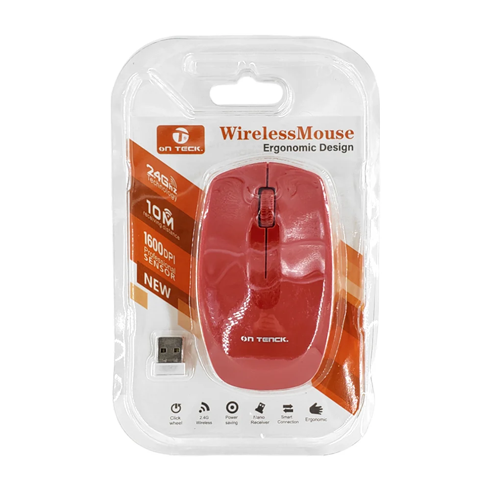 Mouse inalámbrico wireless 2.4 ghz con 1600 dpi / on teck / 01423