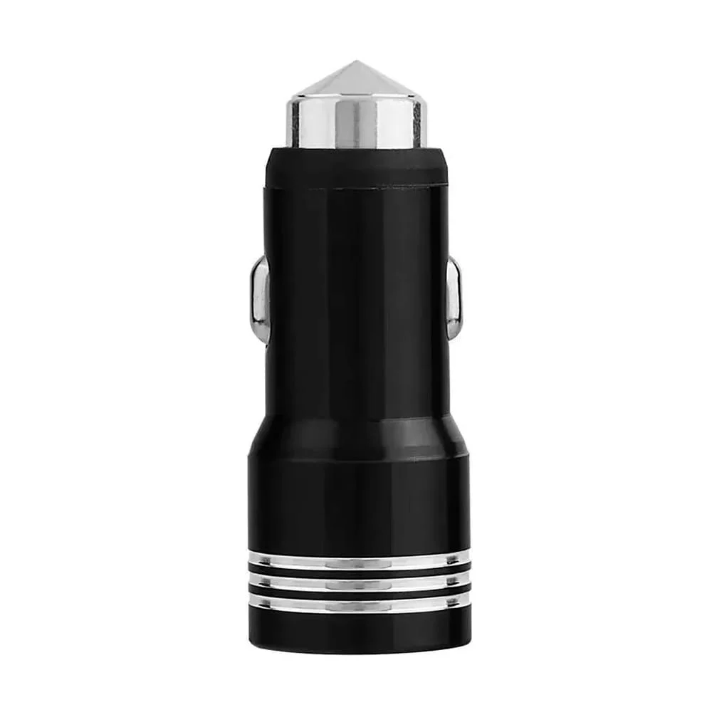 Cargador plug metálico de celular para carro automóvil con 2 puertos usb, variedad de colores / d32