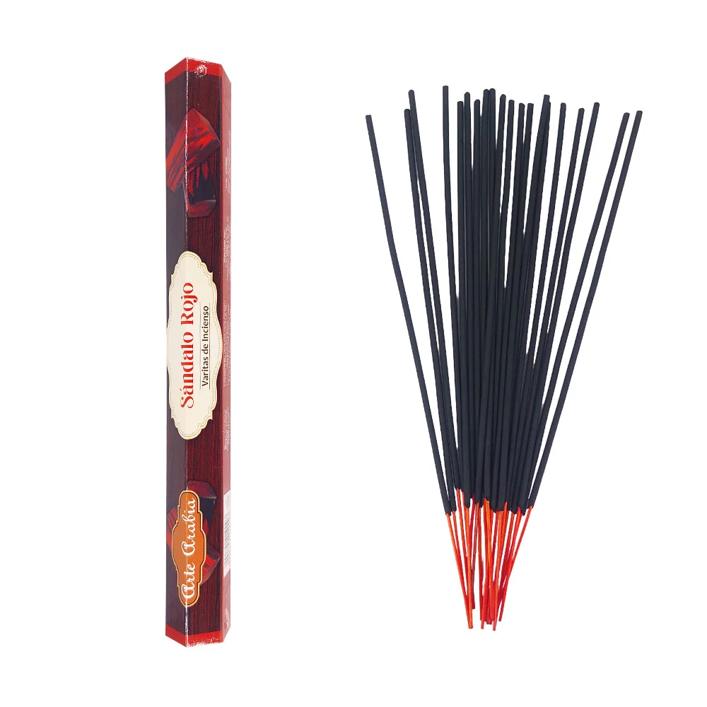 Paquete hexagonal 20 varitas de incienso con aroma a sándalo rojo / arte arabia / sandalwood red