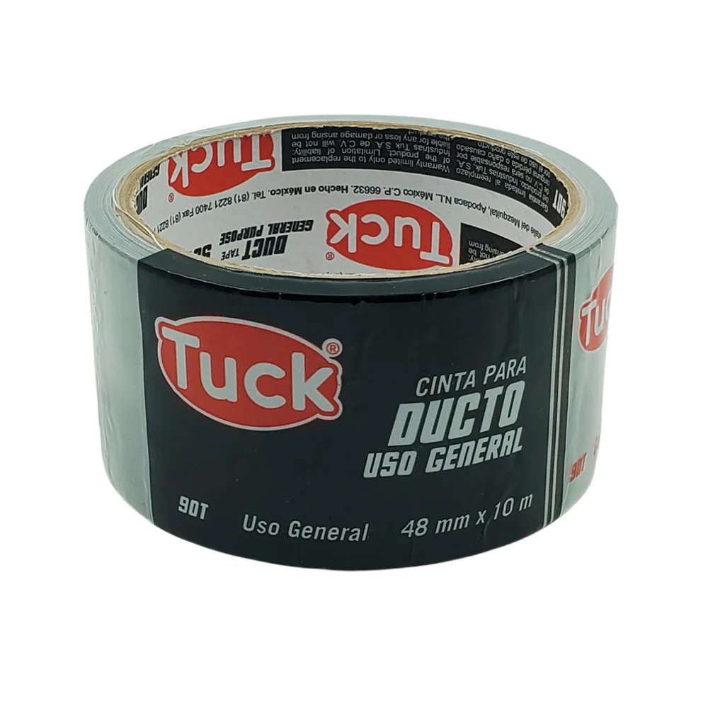 1pza Cinta adhesiva gris tuck de uso general con 10m y 4.8cm de ancho, para ducto / 90t / 659002