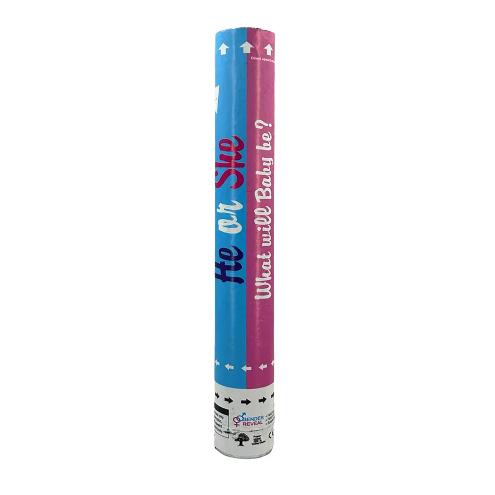 1pza Cañón bazuca lanza confeti para revelación de sexo, 40cm / he or she / yongli