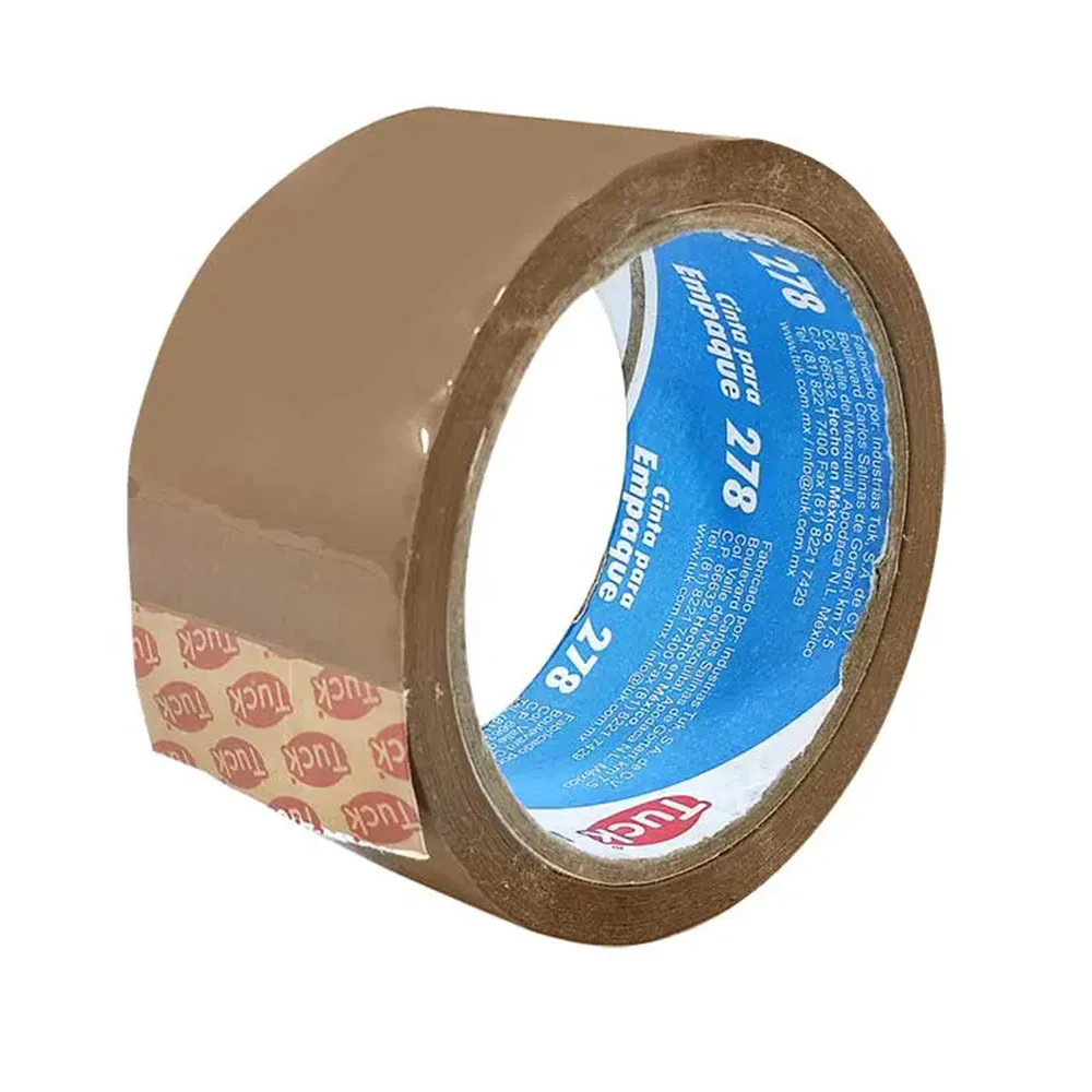 1pza Cinta adhesiva acrílica canela tuck con 50m y 4.8cm de ancho, para empaque / 278 / 040049