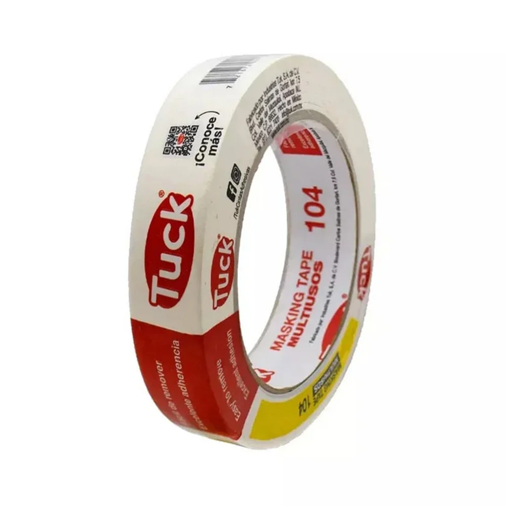 1pza Cinta adhesiva tuck masking tape multiusos con 50m y 1.8cm de ancho / 104 / 100400