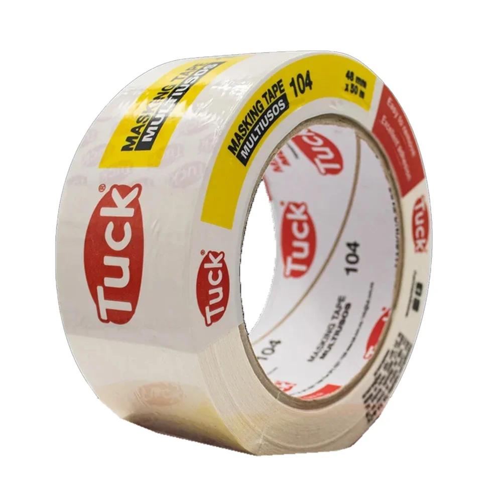 1pza Cinta adhesiva tuck masking tape multiusos con 50m y 4.8cm de ancho / 104 / 100403