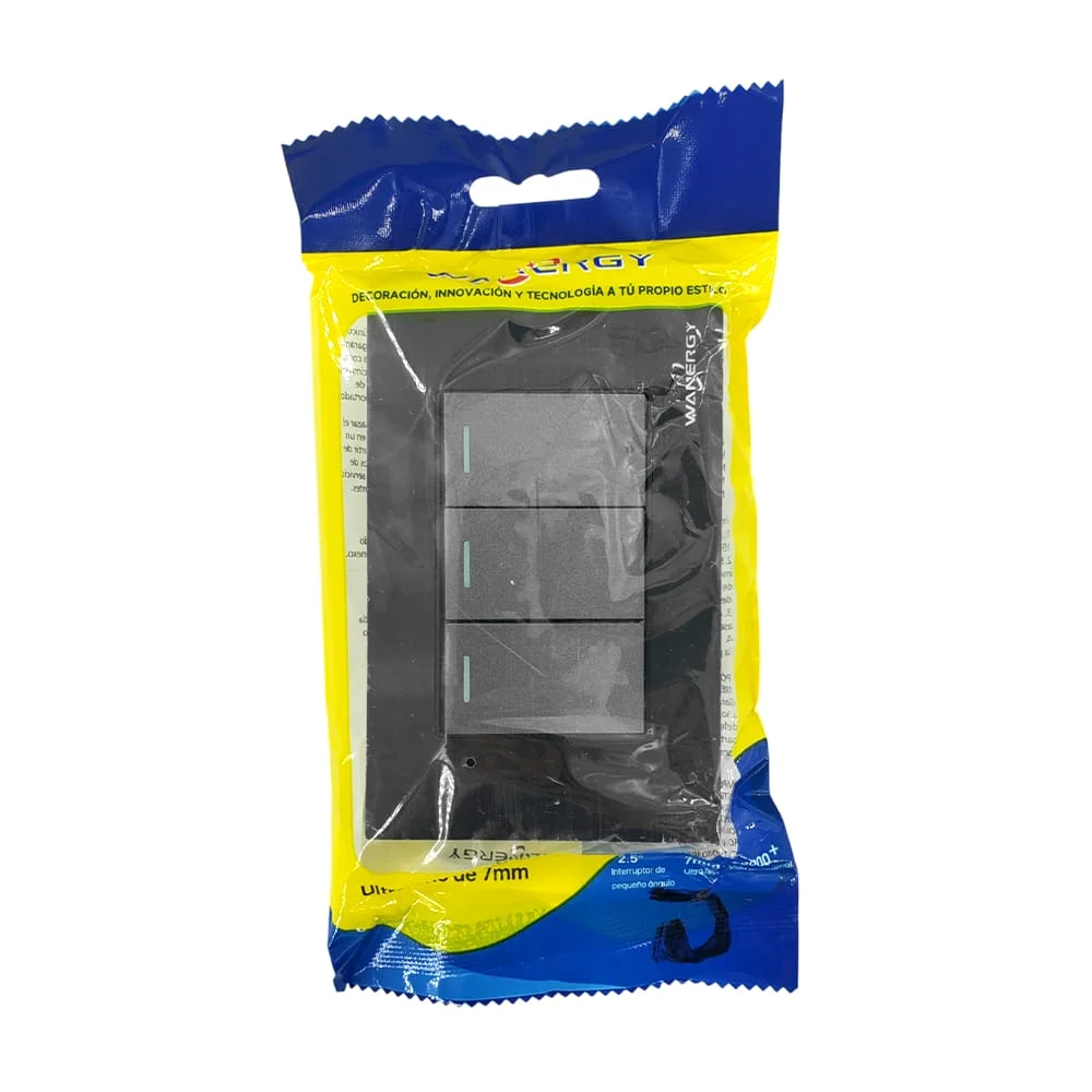 Placa apagador de pared triple wanergy d...