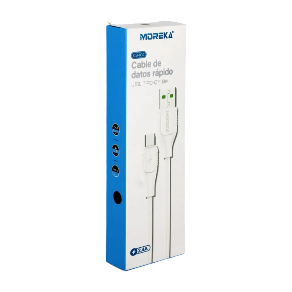 Cable de transferencia de datos y carga rápida con entrada usb-tipo c, 1.5m, 2.4a / cb-032