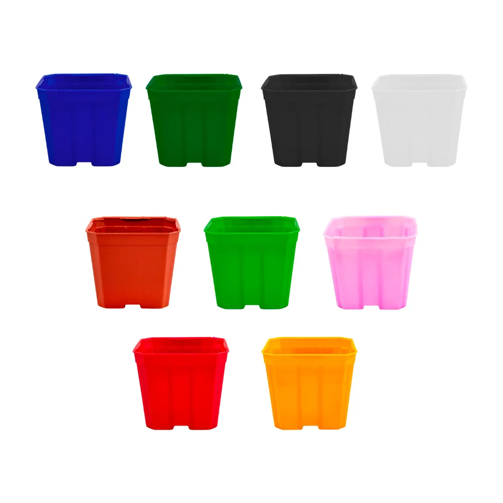 Mini maceta cuadrada de plástico, variedad de colores / 077001 / maceta cuadrada jr