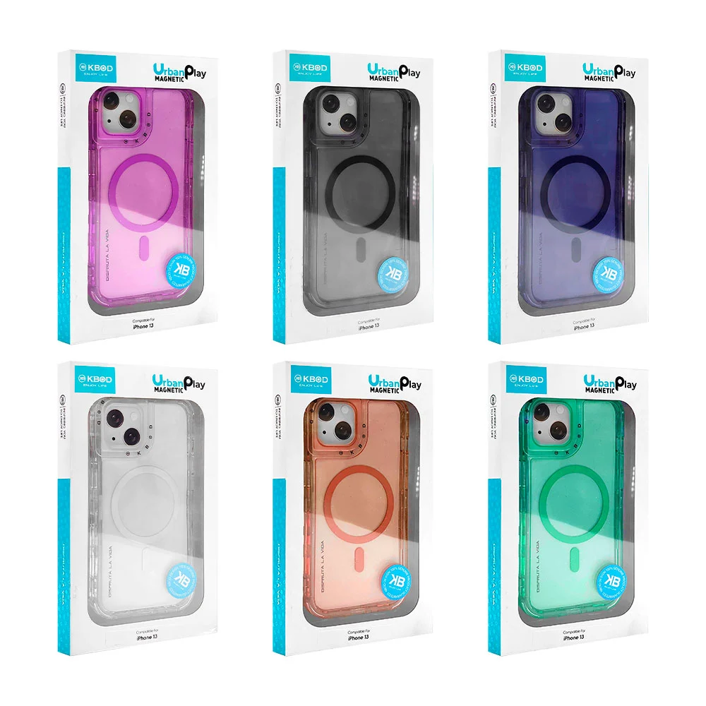 1pza Funda protectora de plástico rígido para iphone, con función de magsafe, montable en 3 piezas y esquinas reforzadas, variedad de modelos / urban play clear magsafe / kbod