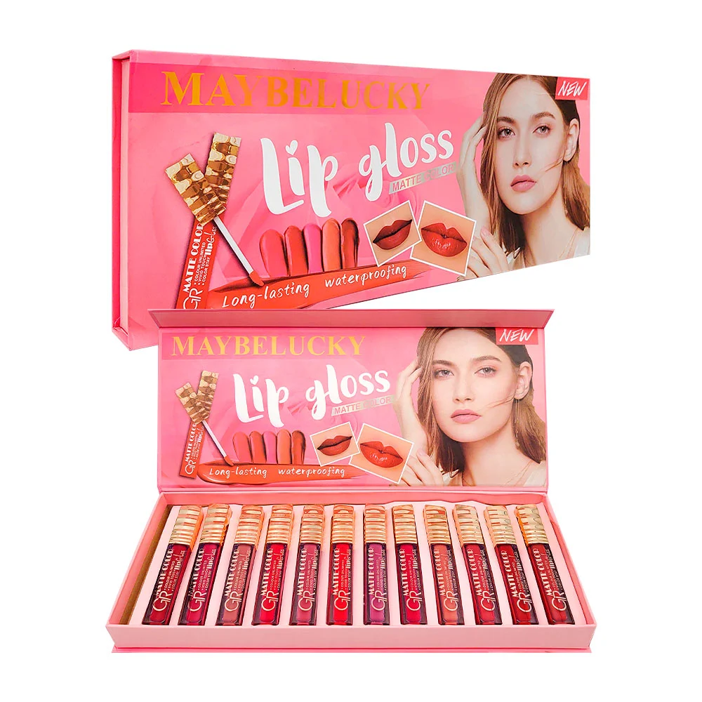 Set con 12 labiales líquidos maybelucky con efecto matte, variedad de tonos / matte color / 1002