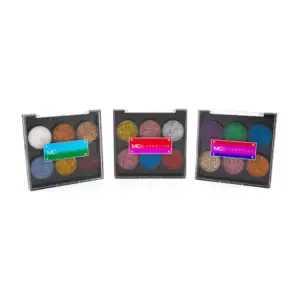 Paleta de 6 sombras mc cosmetics con glitter, variedad de colores / h…