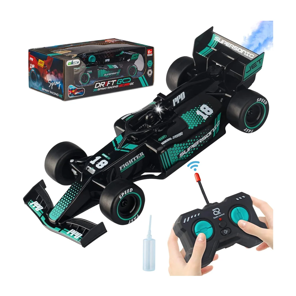 Carro tipo formula 1 a control remoto y con efecto vapor, variedad de colores / drift go