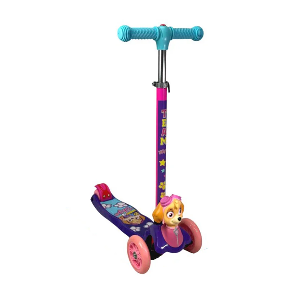 Scooter patín del diablo infantil ajustable, 3 ruedas con luces y figura 3d con diseño de sky - paw patrol / 3w scooter 3d / 10319