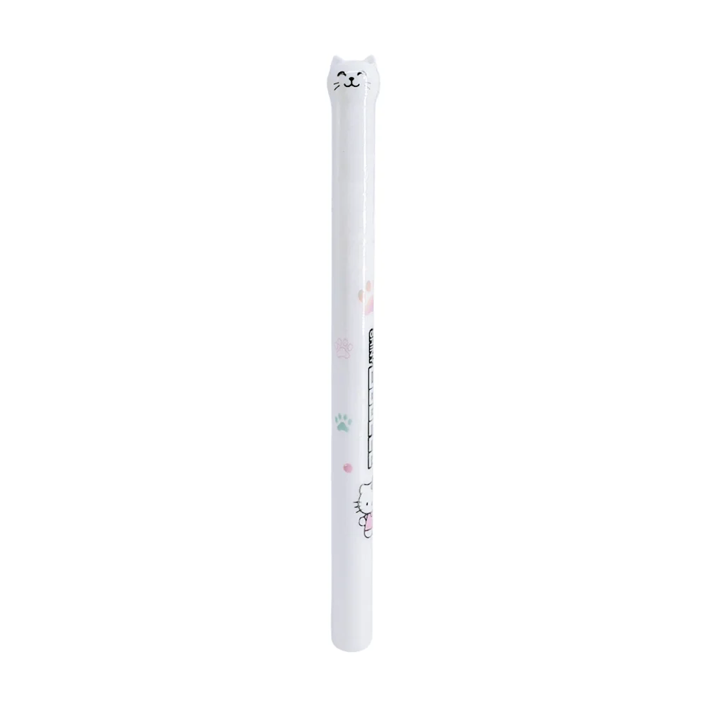 1pza Delineador de plumón blanco con tapadera en forma de gatito y estampado hello kitty para ojos / shiny doucce