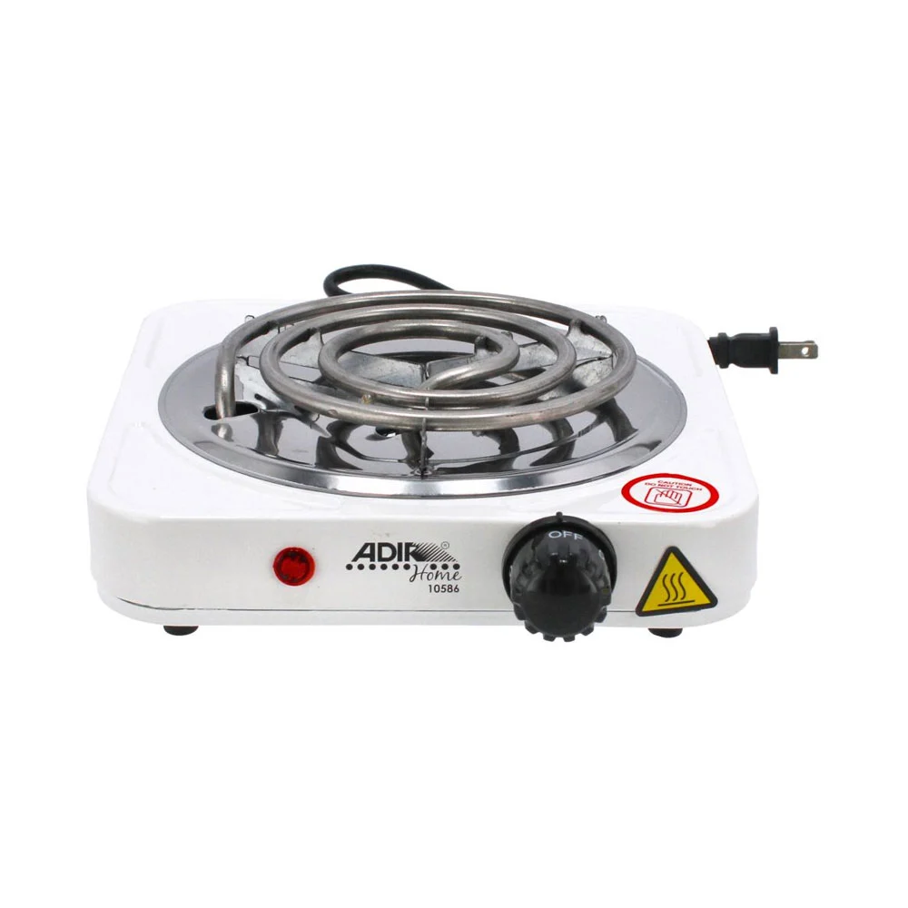 Parrilla eléctrica con quemador resistencia de acero inoxidable y 5 niveles de temperatura, 1000w / adir home
