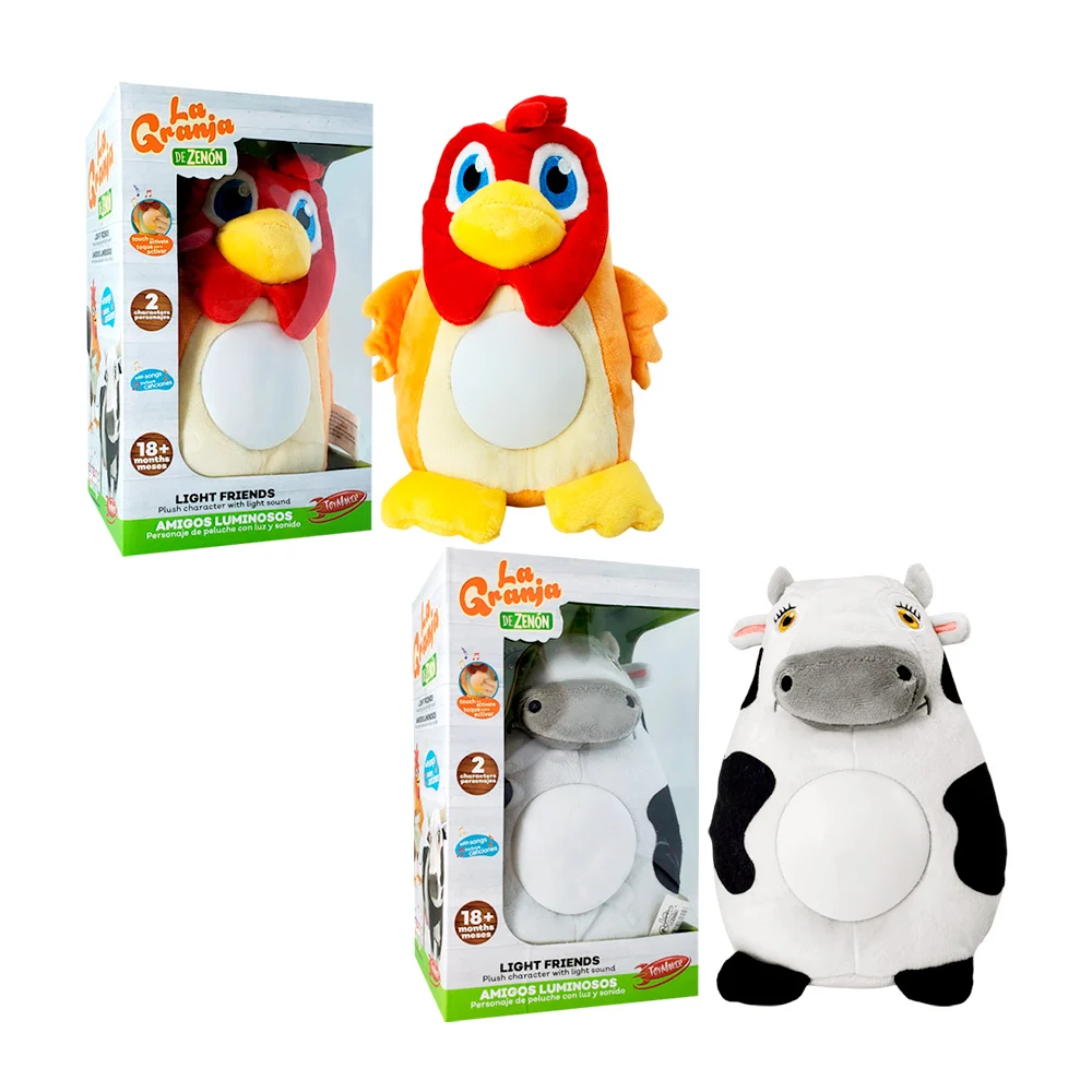 Peluche luminoso con canciones incluidas y diseño de los personajes de la granja de zenón, 20cm / 1061