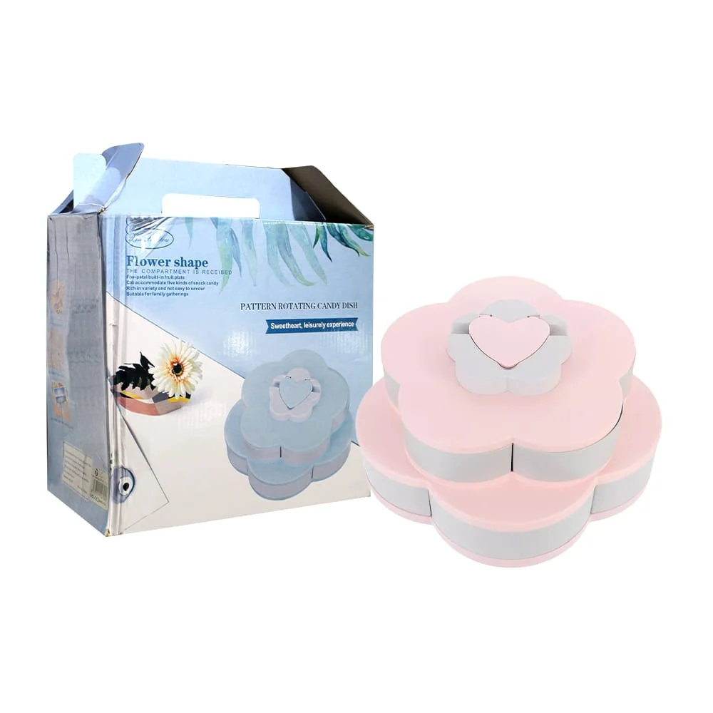 Almacenamiento de dulces giratorio de 2 niveles en forma de flor con soporte para celular, variedad de colores / flower shape / 10700