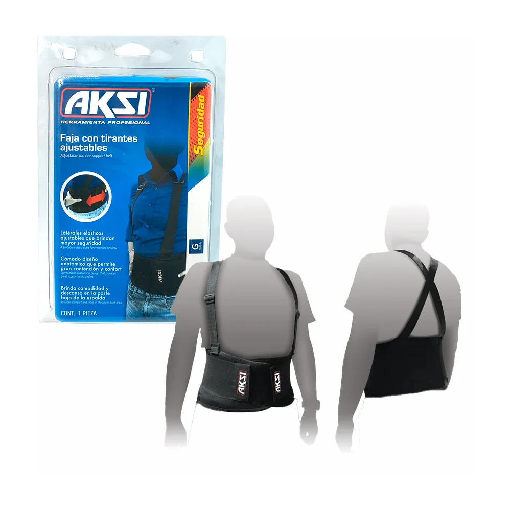Faja cinturón aksi talla grande con tirantes ajustables para levantar carga pesada / 107705