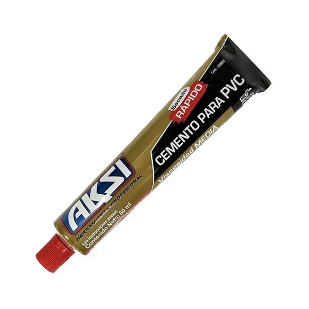 Cemento para pvc aksi con viscosidad media para condiciones secas, secado rápido, 50g / 109901