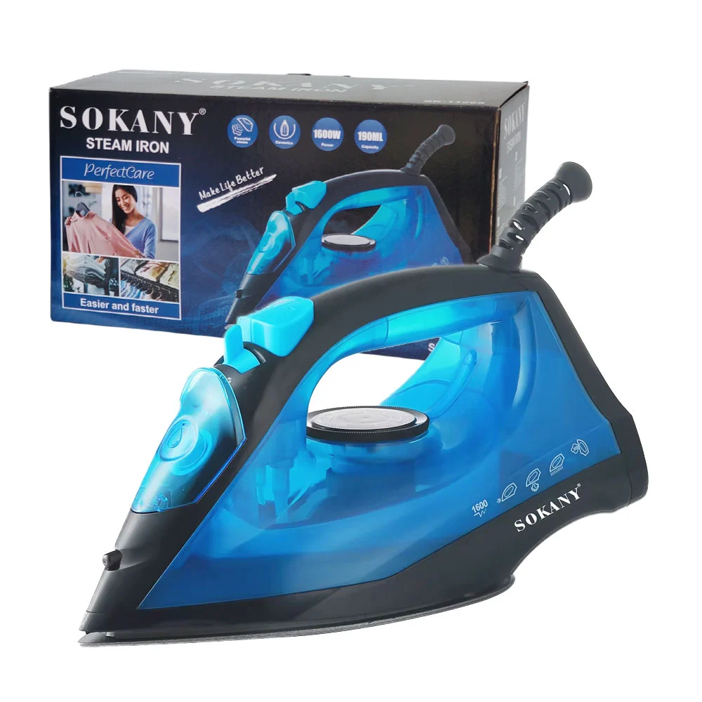 Plancha sokany de vapor para ropa, 1600w, variedad de colores / fx-11005