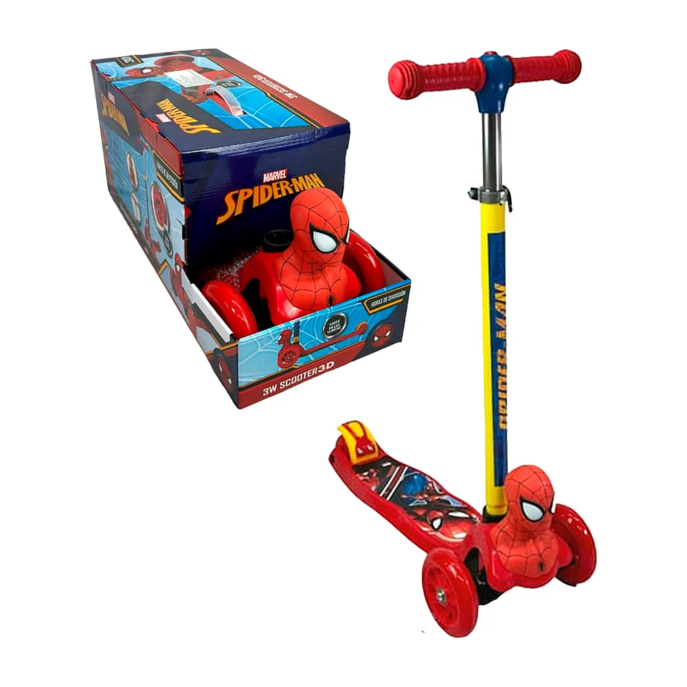 Scooter infantil 3d con diseño de spide...