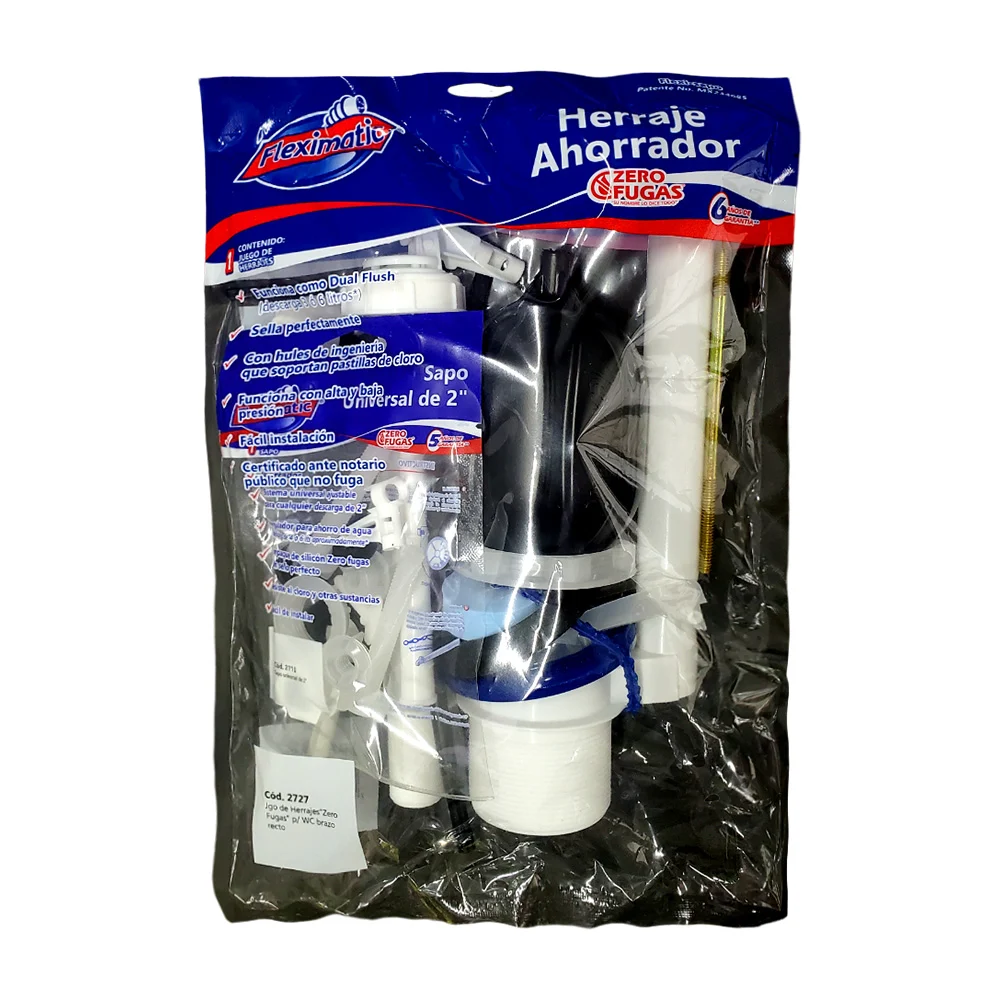 Juego de herrajes para sanitario con sapo y válvula / 2727 / fleximatic