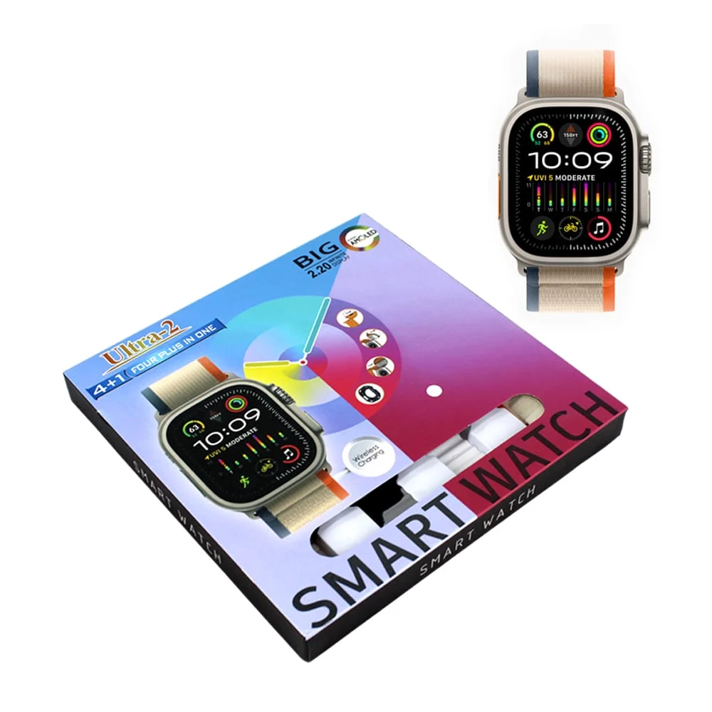 Smart watch ultra 2 con 4 correas intercambiables, funda protectora y cargador magnético / ultra2-4+1