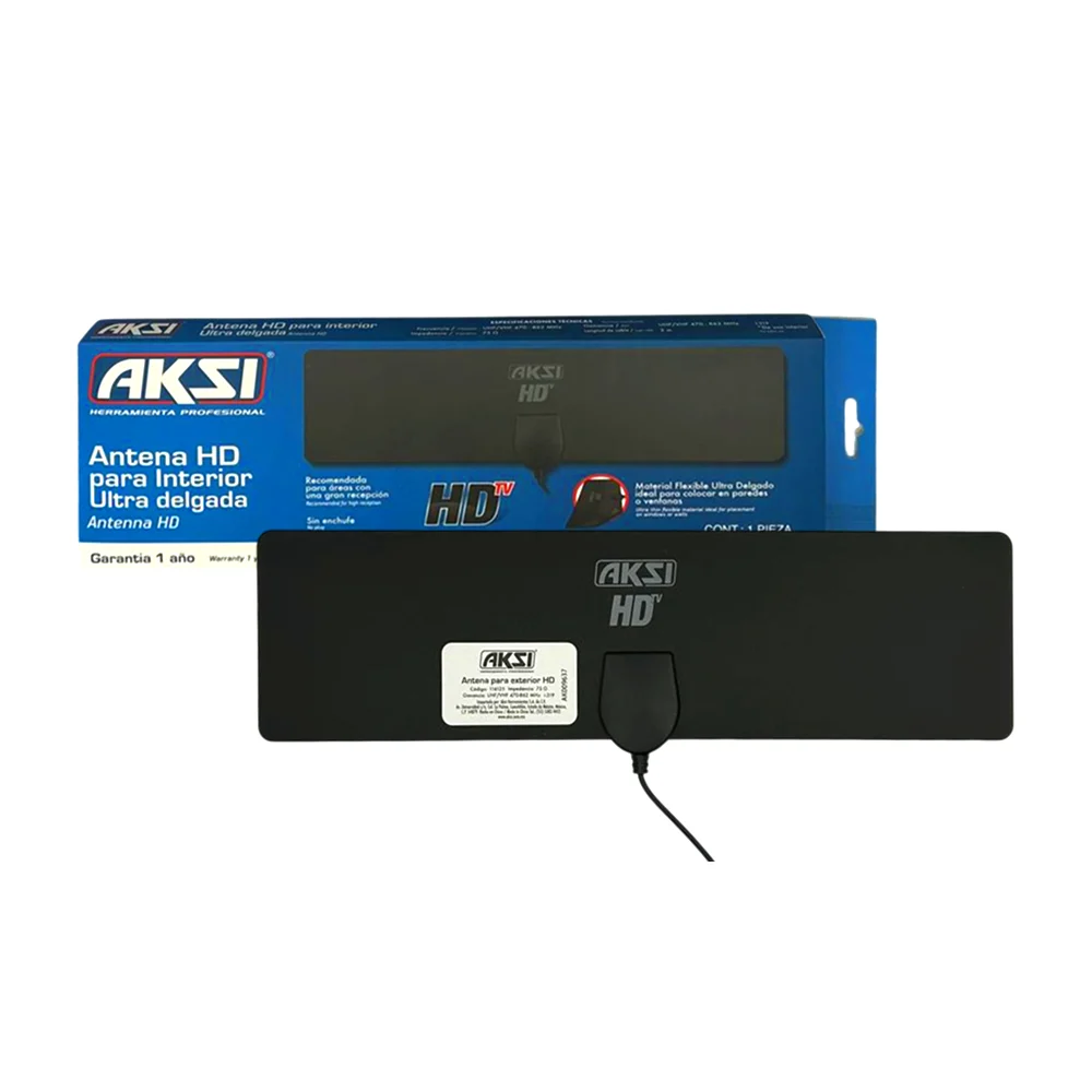 Antena hd aksi ultra delgada para interior, sin enchufe, hdtv / 116125