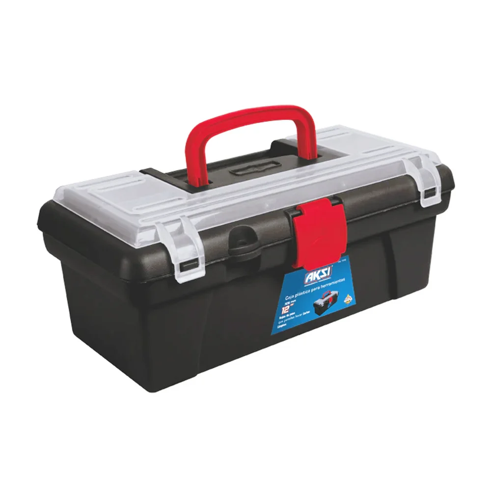 Caja pequeña plástica aksi de herramientas con tapa organizadora de 5 compartimentos, 30cm / 111711
