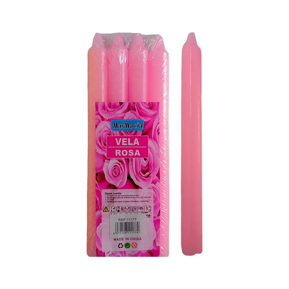 Paquete con 4 velas de cera largas con aroma, 18.5cm, variedad de esencias / 11176 / 11177