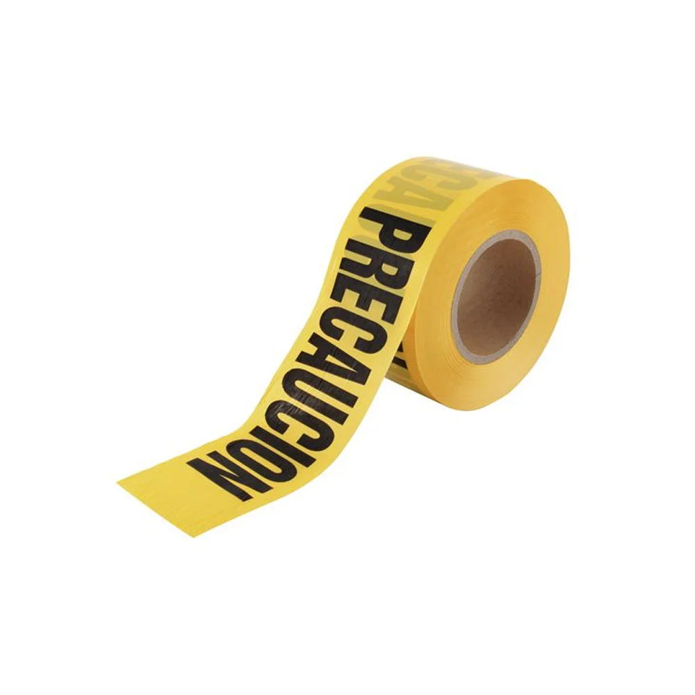 Rollo de cinta preventiva aksi con leyenda de precaución, 90m / 112911