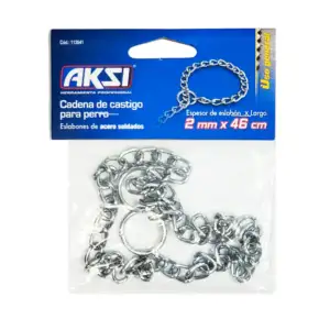 Cadena de castigo con eslabones de acero inoxidable, 2mmx46cm para pe…