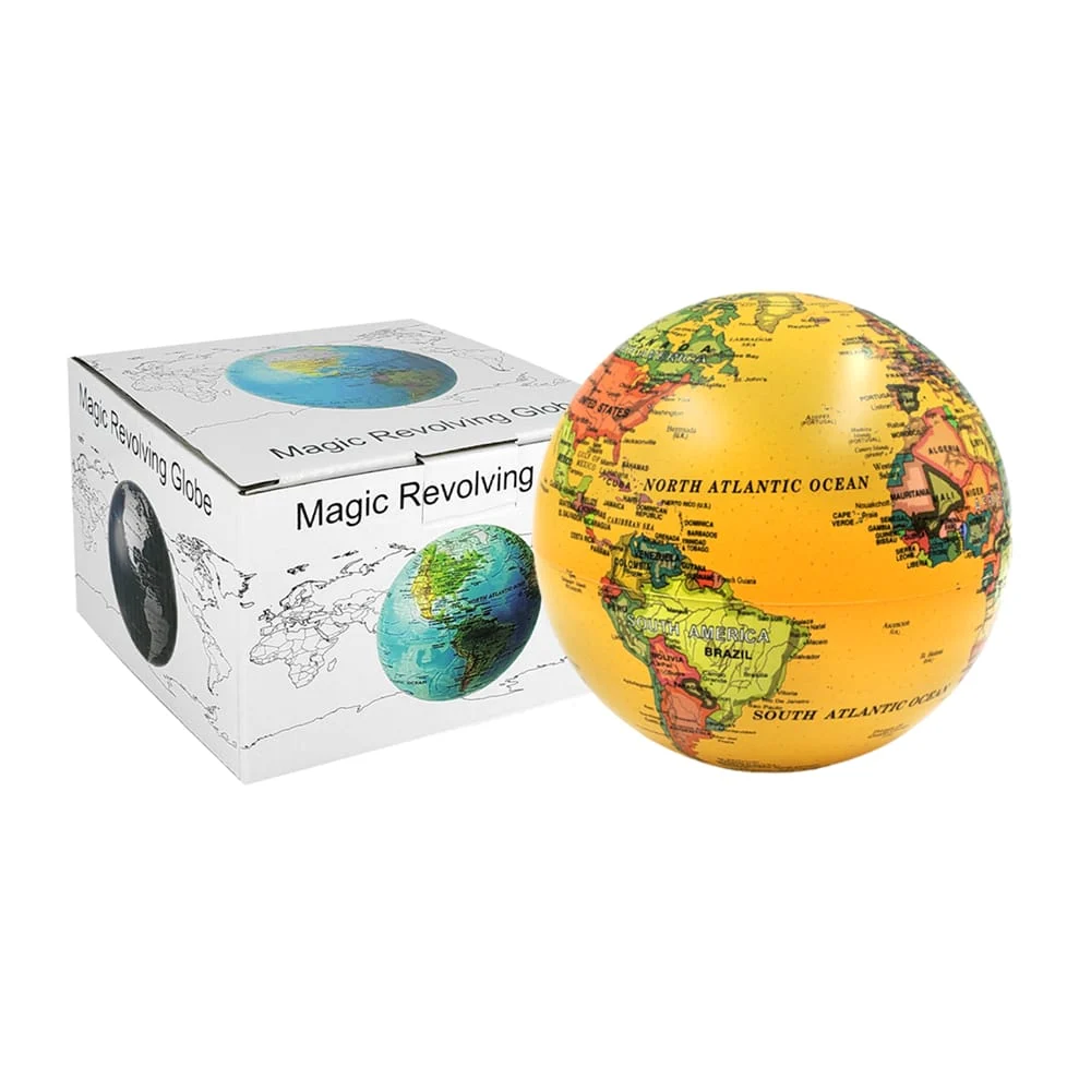 Lámpara mediana con diseño del globo terráqueo, 14x15cm / magic revolving globe / l23-113b