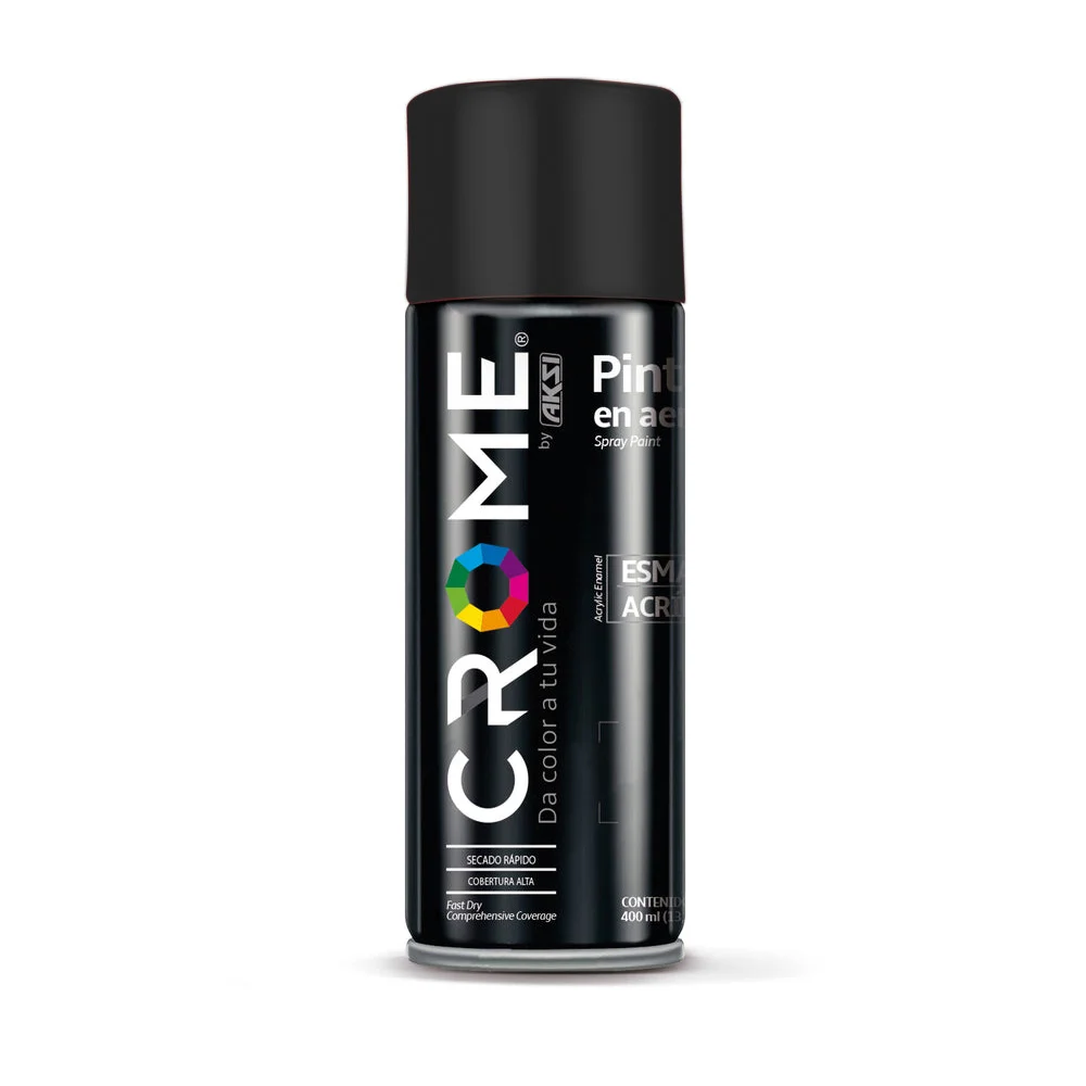 Pintura en aerosol / esmalte acrílico crome de secado rápido en color gris oscuro, 400ml / pa-715 / 114271