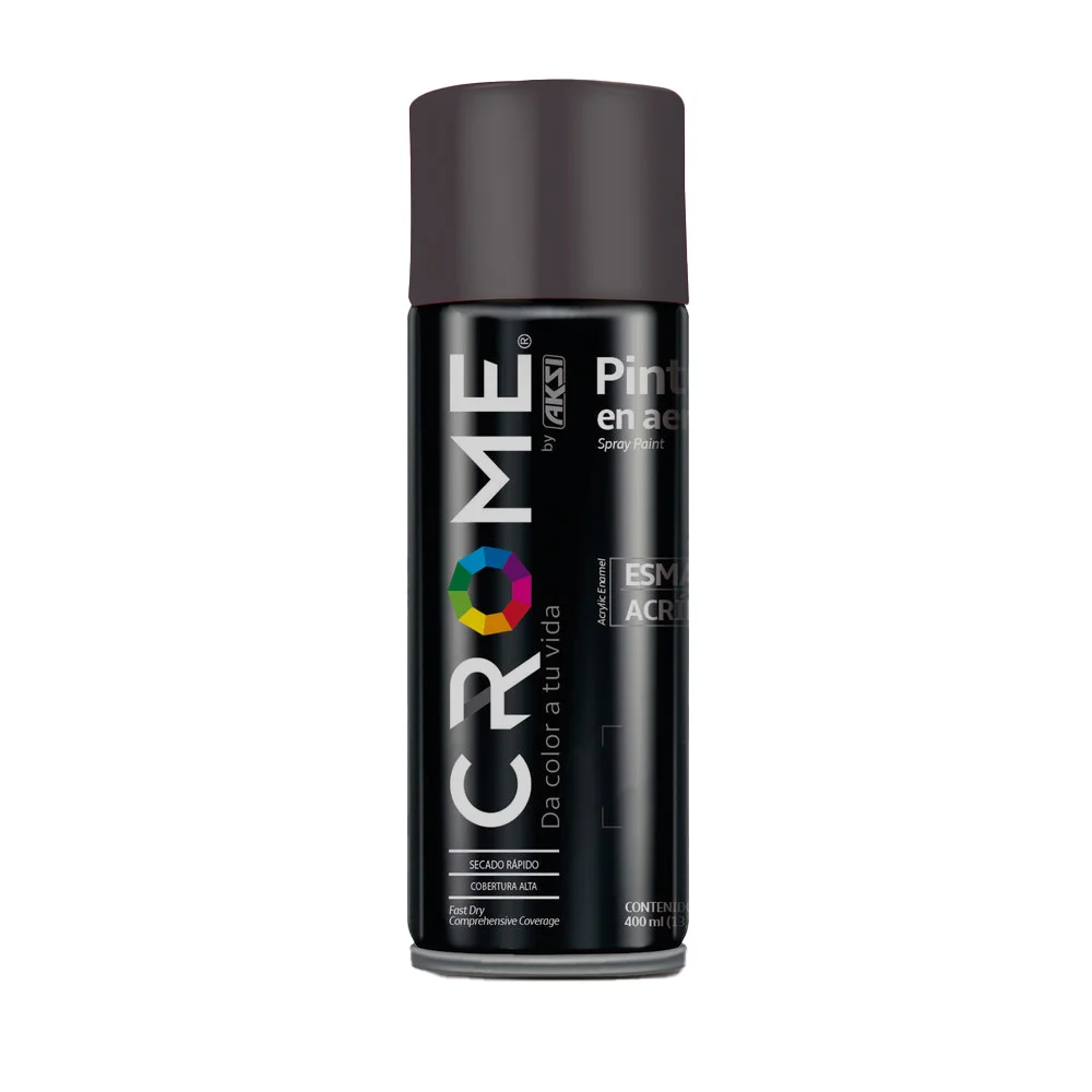 Pintura en aerosol / esmalte acrílico crome de secado rápido en color negro mate, 400ml / pa-805 / 114273