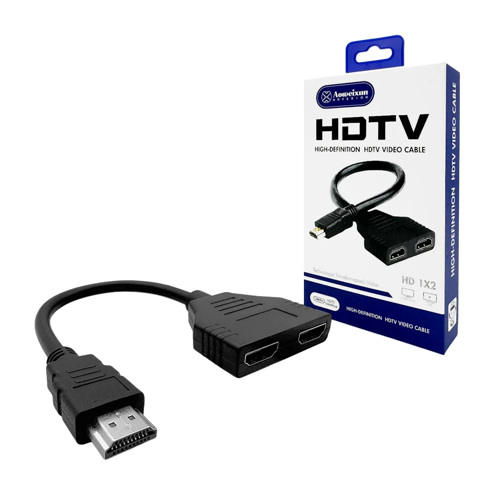 Cable / adaptador hdtv video de alta definición 1x2 / aoweixun / 11484