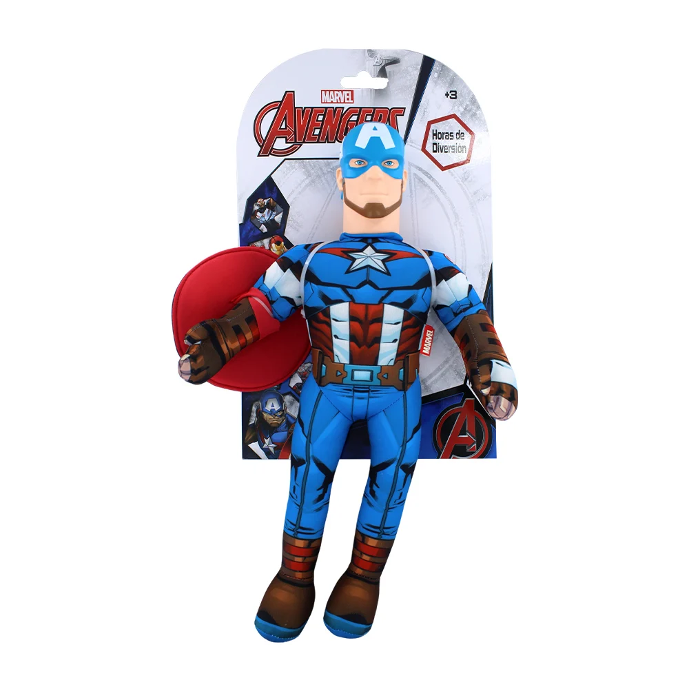 Muñeco coleccionable de peluche en forma de capitán américa con cabeza de plástico 43cm / avengers / 11589-ca