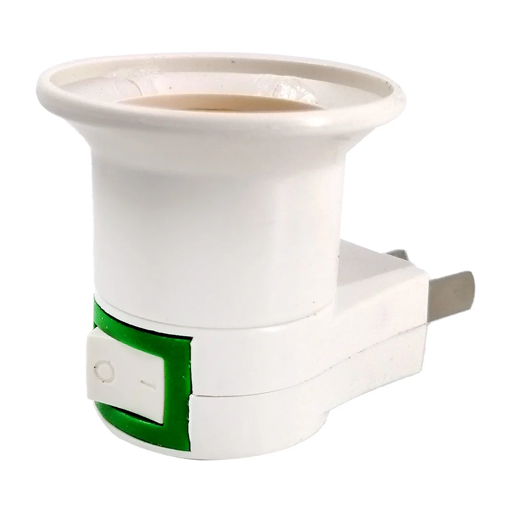 Socket con clavija, color blanco, para foco, con botón para apagar y encender / screw type e-27 / led-5801 / sna-5801