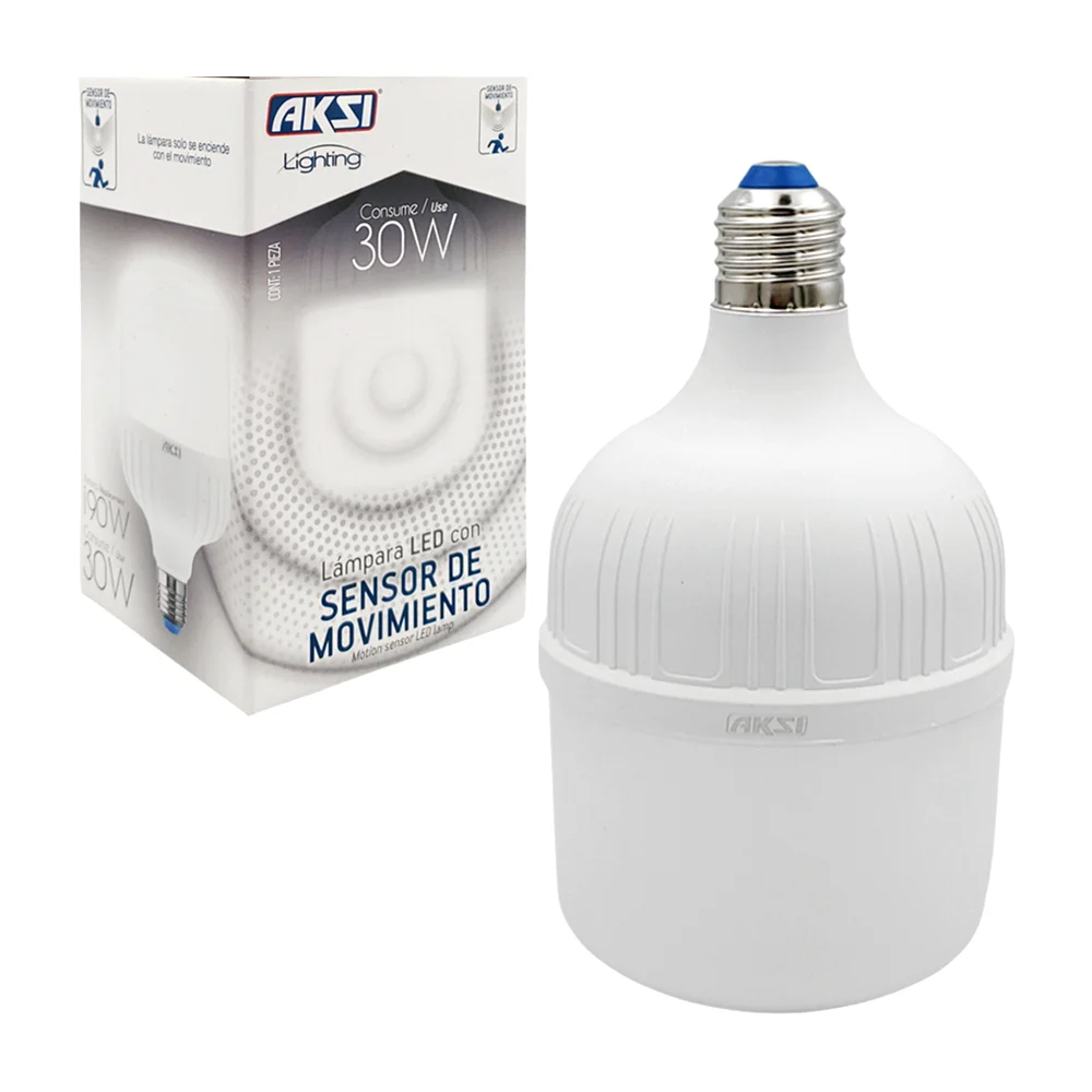 Lámpara / foco led aksi de luz blanca con sensor de movimiento y consumo de 30w / 116457