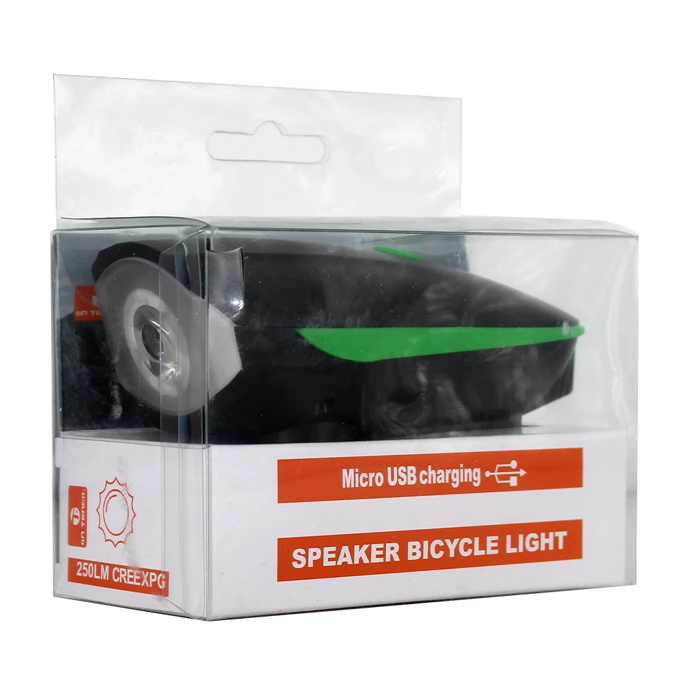 Lámpara led recargable para bicicleta con claxon y carga usb / speaker bicycle light / 11668