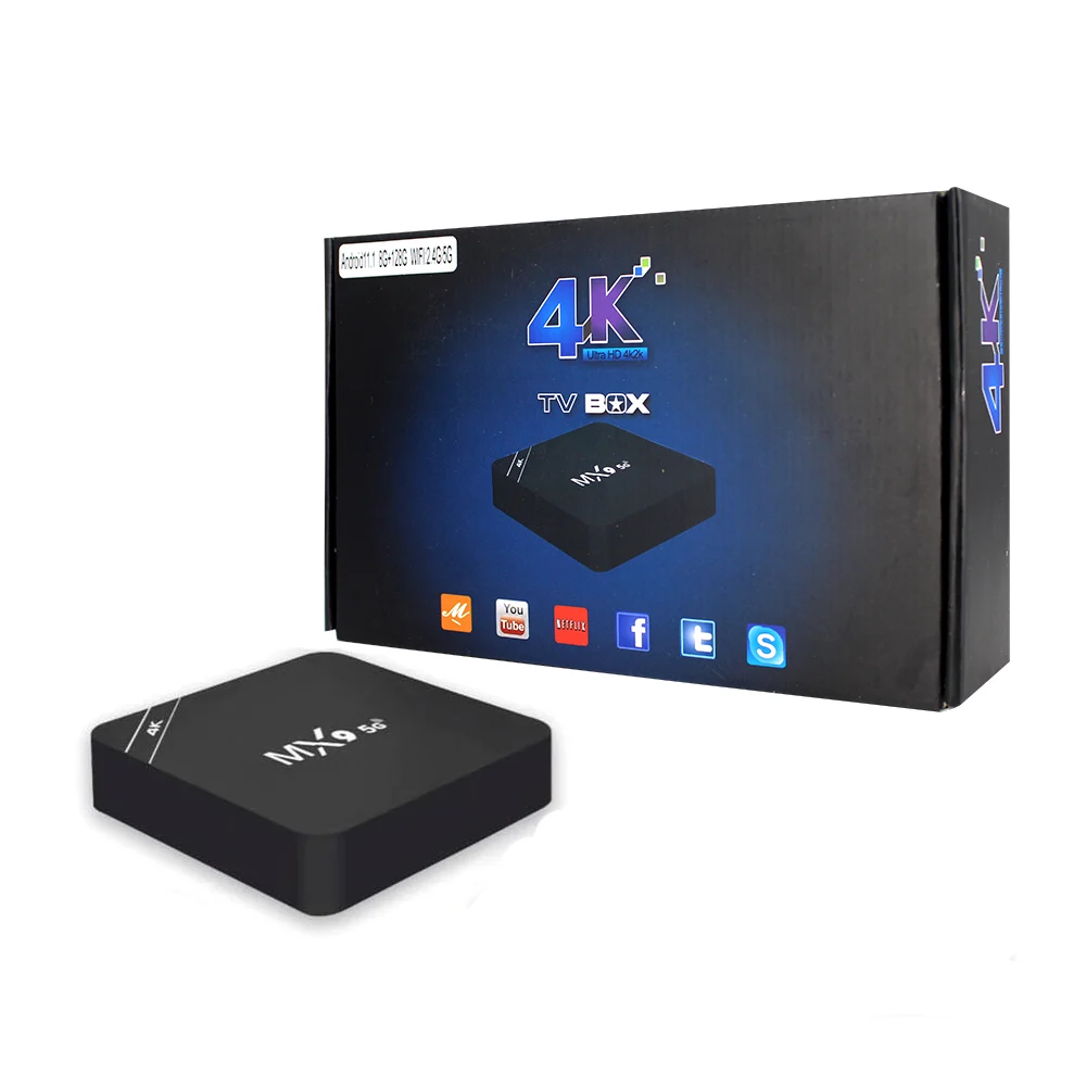 Tv box 4k, sistema operativo android 11.0, 8gb+128gb / mx9-5g 11956