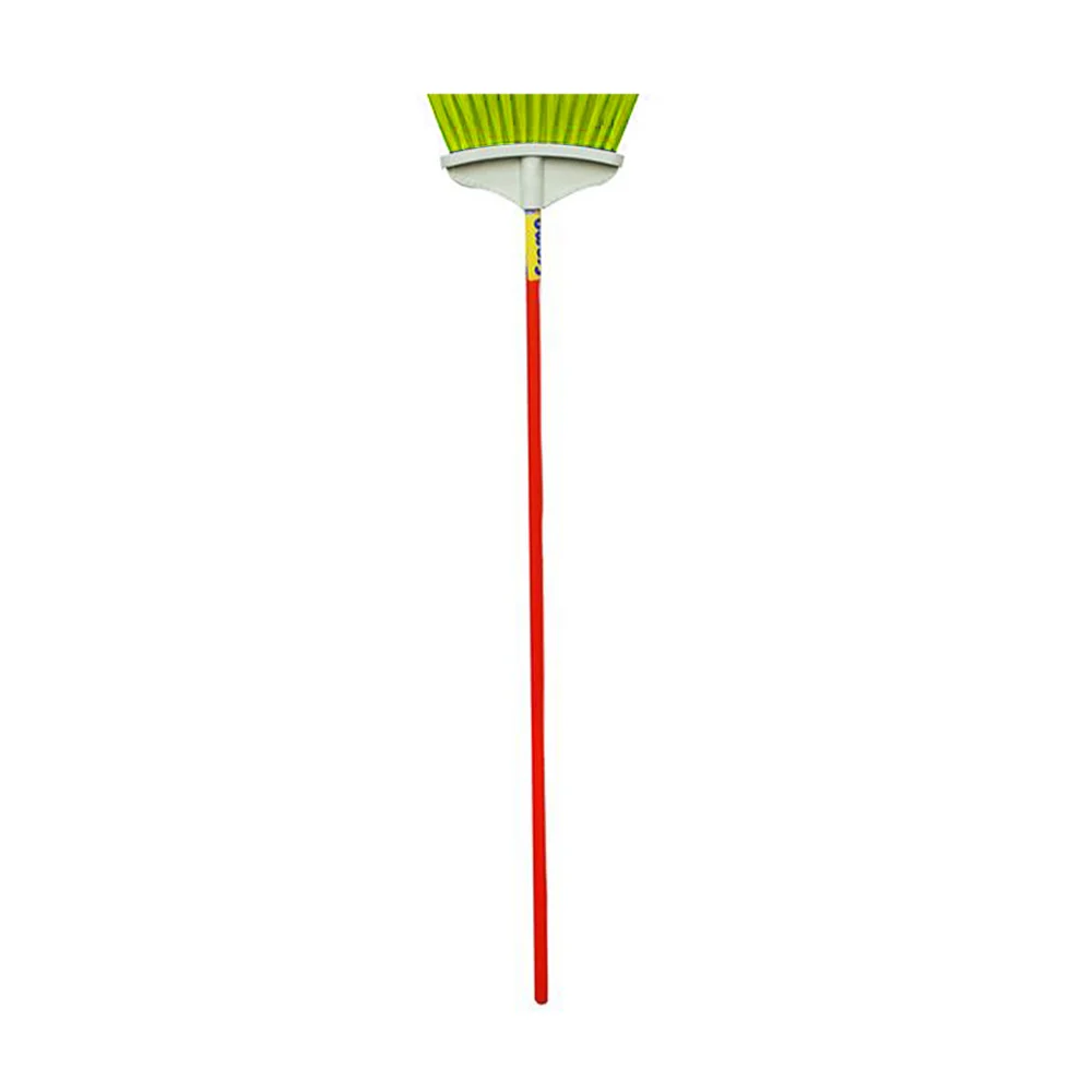 Escoba tipo abanico chico con fibras de pvc y palo de madera, 126cm / klinplus