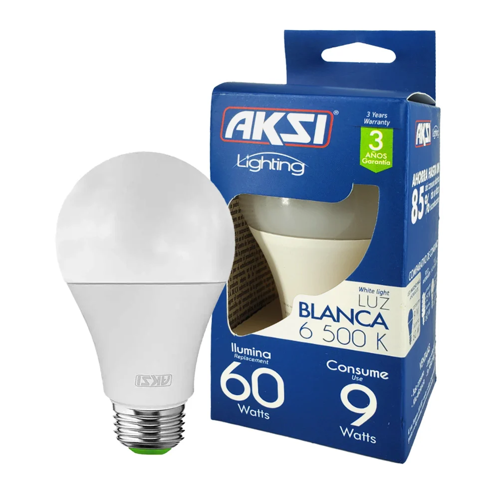 Foco ahorrador led aksi de luz blanca, 6500k, 60-9w / lighting / 120025