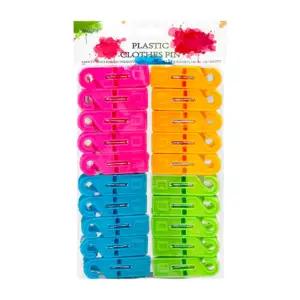 Paquete con 20 pinzas de plástico para la ropa, variedad de colores /…