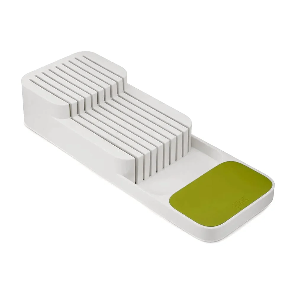 Organizador compacto para cocina de dos niveles para cuchillos de diferentes tamaños con base antideslizante 39.8x14.3x7.5cm / lu8862