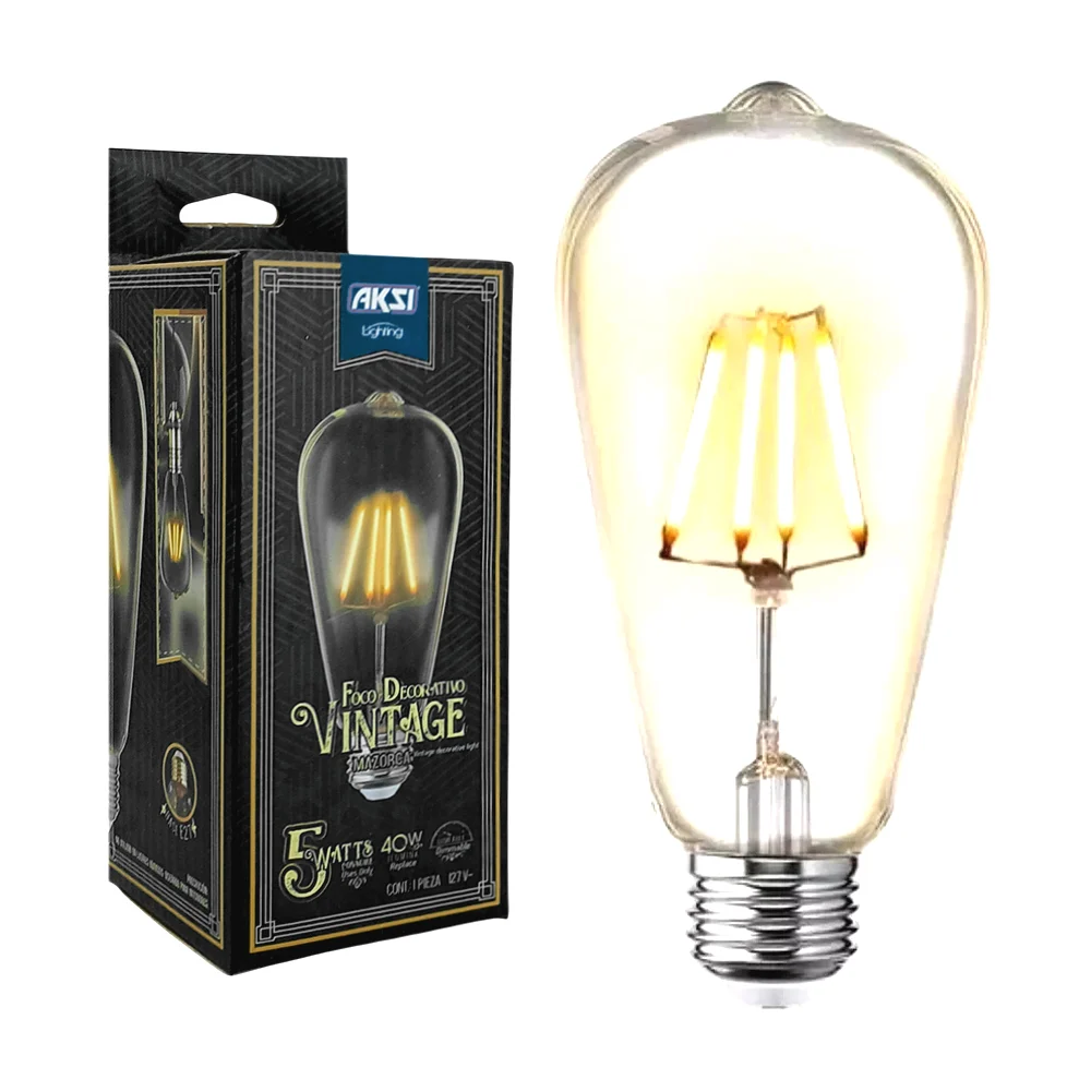 Foco bombilla led aksi decorativo vintage tipo mazorca de 5w / 122101